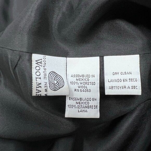 Y2K Rena Rowan Wool Tartan Plaid Button Blazer Size 18W Blue Black Shoulder Pads - Picture 10 of 16